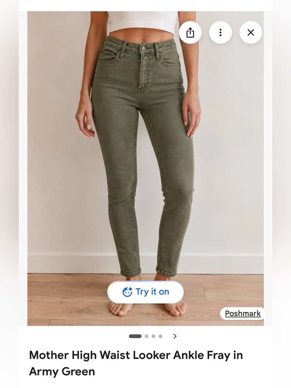 Mother Military Green High Waisted Looker in Great Condition. Size 26.